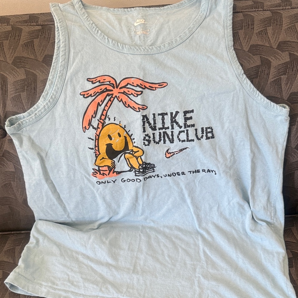 Nike Sun Club Light Blue Tank Top M